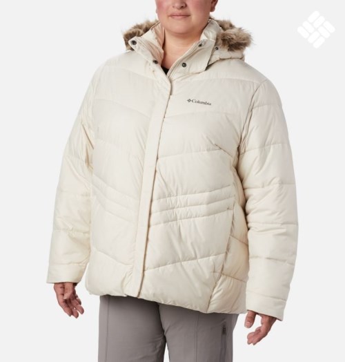 Jachete Izolate Columbia Peak to Park Dama Albi | Plus Size YKA8M97ZS